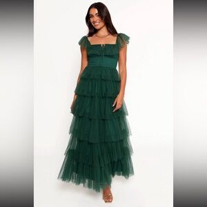 Green Maxi Ruffle Dress